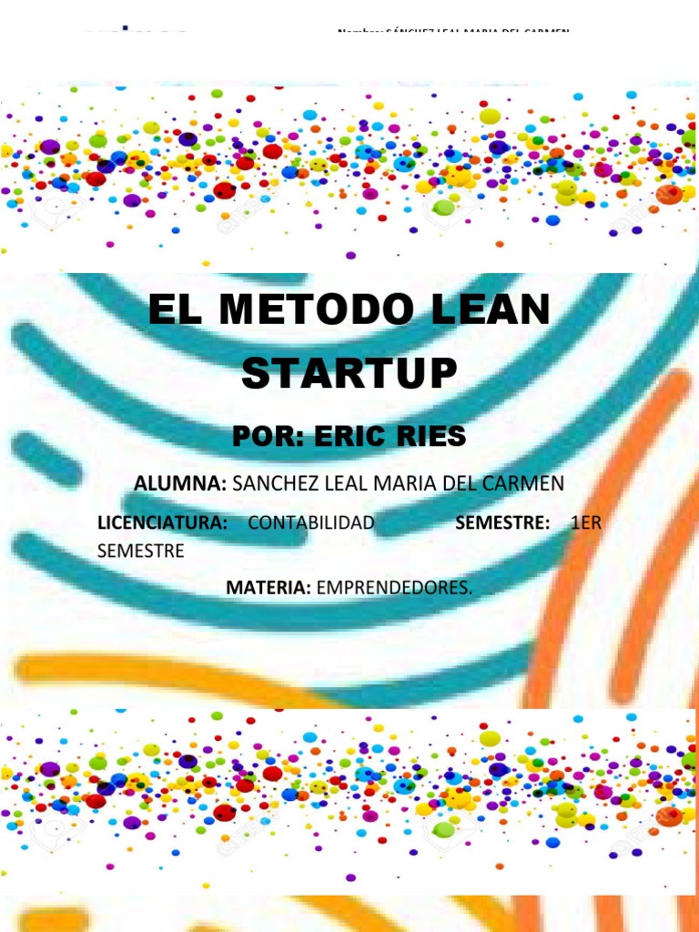 El Metodo Lean Startup Pdf Lean Startup Empresa De Inicio