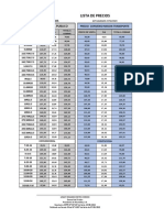 Lista de Precio Del Servicio de Renovado Neumalba