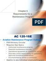 Requirements For A Maintenance Program