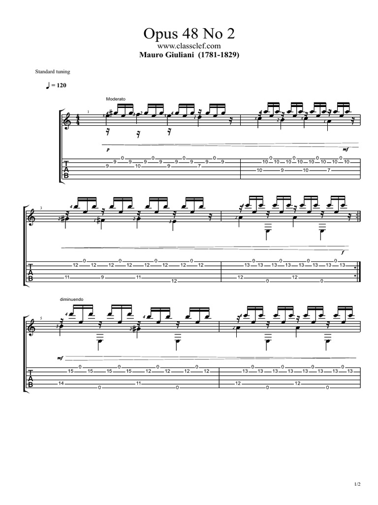 Giuliani Opus 48 No 2 Sheet Music | PDF