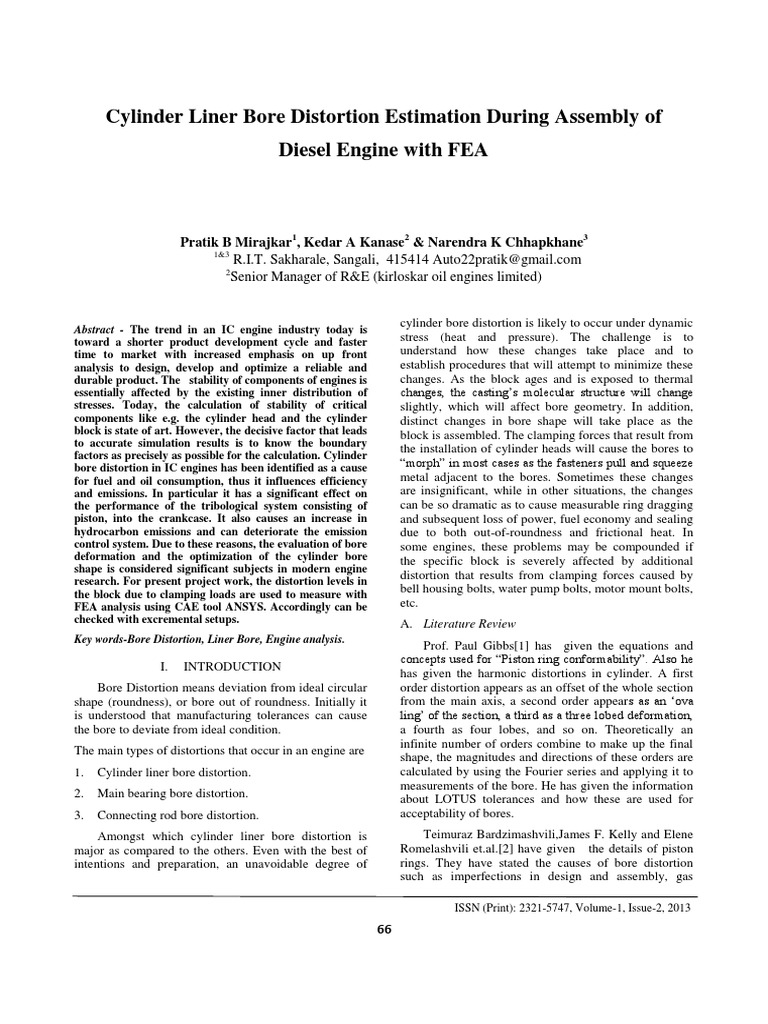 Bore Distortion | PDF | Finite Element Method | Piston