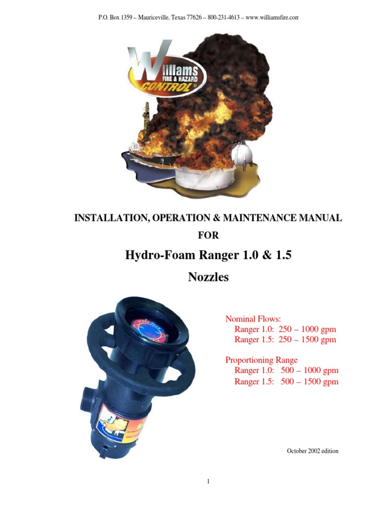 Hydro-Foam Ranger Nozzle Manual | PDF | Pump | Flow Measurement