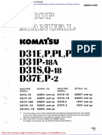 Komatsu Crawler Loader d31q 18 Shop Manual