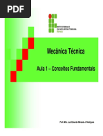 Mecânica Técnica: Aula 1 - Conceitos Fundamentais