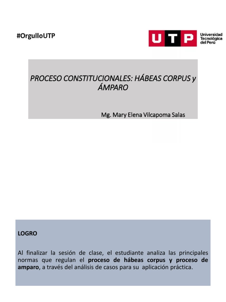 Proceso de Hábeas Corpus y Amparo | PDF | Habeas corpus | Debido al proceso