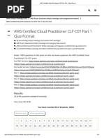 AWS Certified Cloud Practitioner CLF-C01 Part 1 Quiz Format