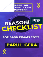 Reasoning Checklist 103 PDF 2022 by Parul Gera