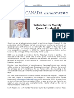 Iode Canada Express News - Tribute To Her Majesty Queen Elizabeth II