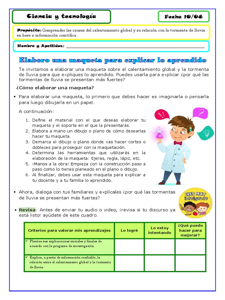 Ficha de Trabajo Ciencia y Tecnología | PDF | Crecimiento personal y ...