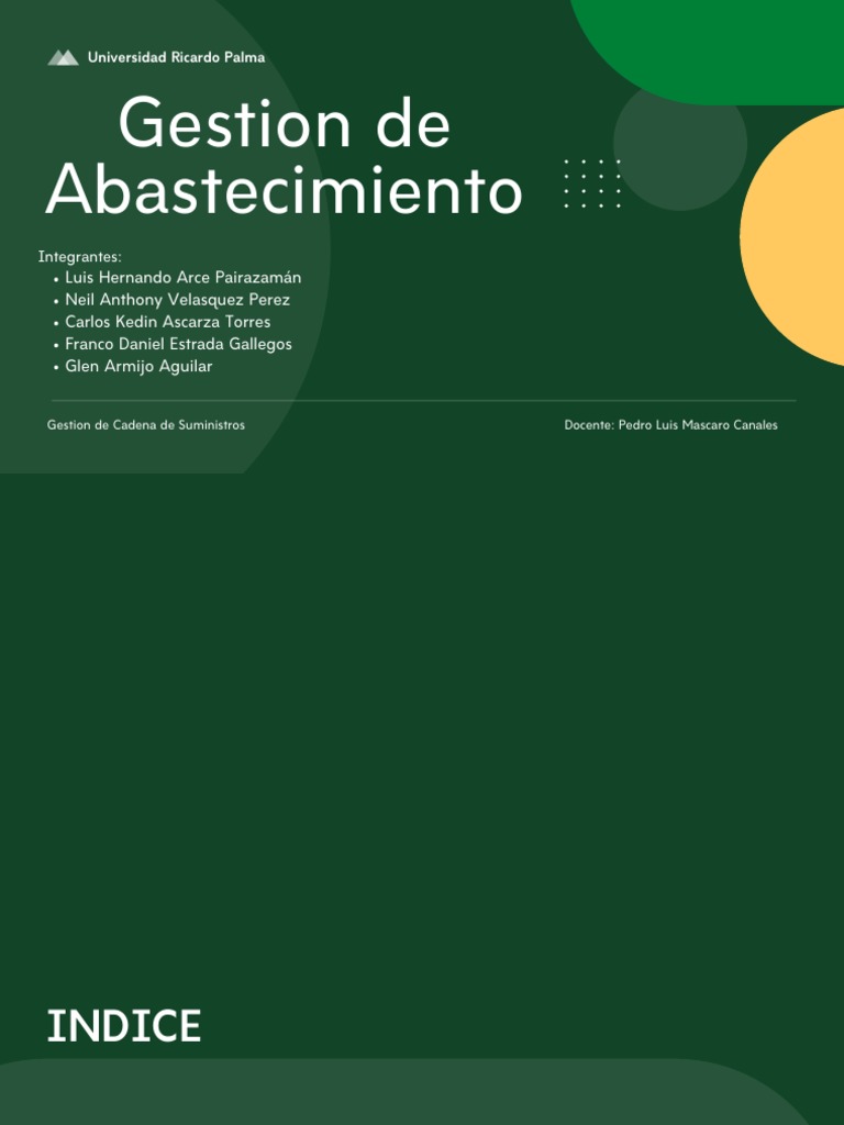 Gestión de Abastecimiento y Compras | PDF | Planificación | Calidad ...