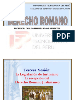 Tercera Sesión - La Legislación de Justiniano - La Recepción Del Derecho Romano Justinianeo