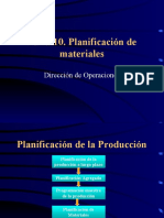 Planificación de requerimiento de materiales