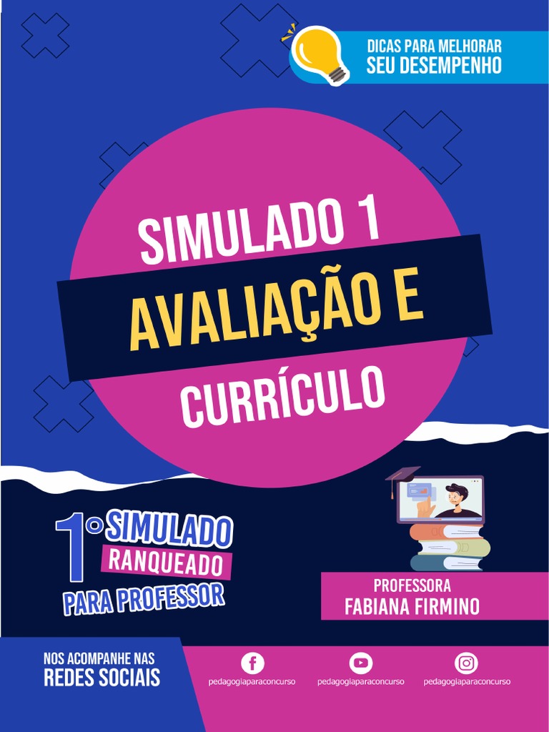 22 - Simulado 1 - Avaliação e Currículo | Download grátis PDF ...