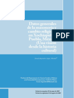 Datos Generales de La Masonería y El Cambio Religioso en Xochiapulco, Puebla, México. Una Visión Desde La Historia Cultural (2007)