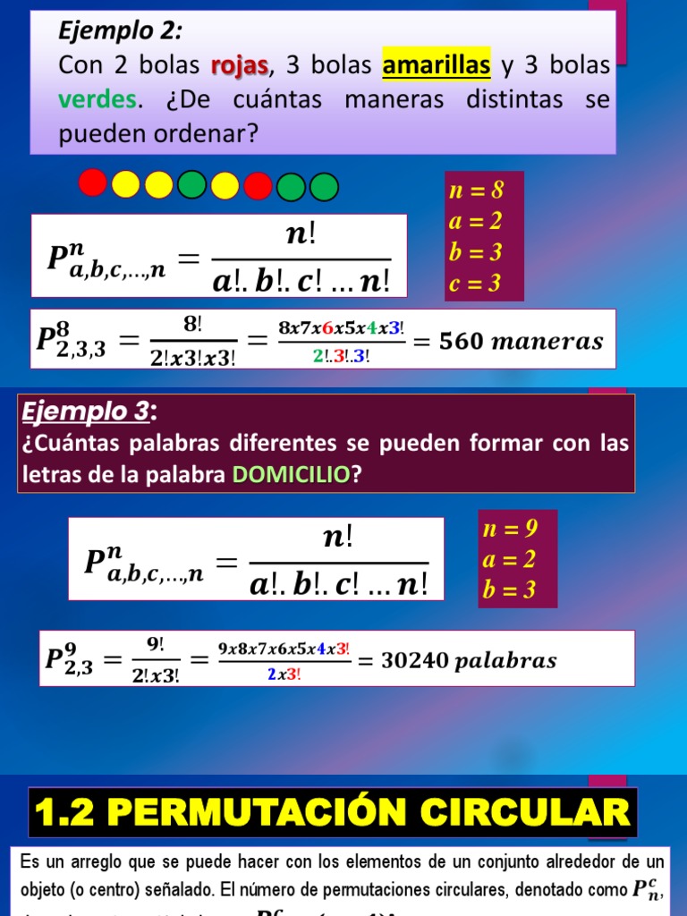 Permutaciones y Variaciones Circulares | PDF | Matemáticas | Combinatoria