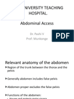 Abdominal Access The University Teaching Hospital