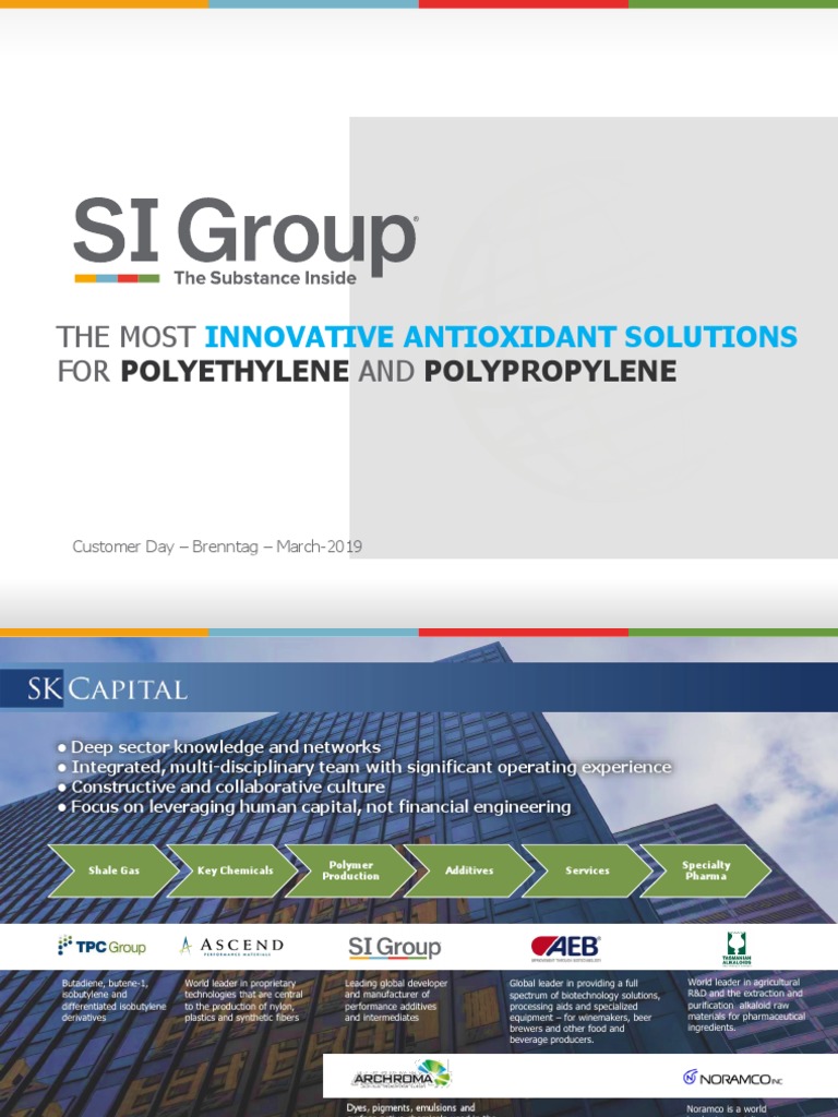 2019 SI GROUP's Innovative Antioxidants For Polyolefins - Brenntag ...