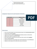 Assignment Topics For Second Semester Evaluation