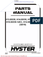 Hyster Forklift h13 00xm h16 00xm Parts Manual