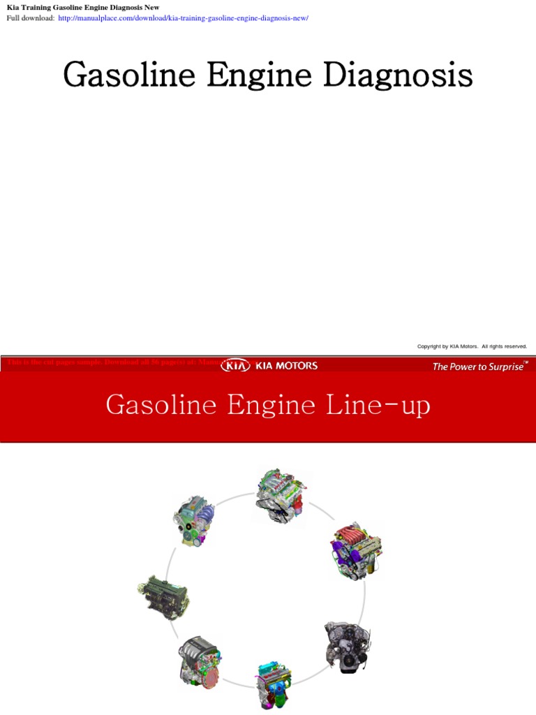 Kia Training Gasoline Engine Diagnosis New | PDF | Engines ...