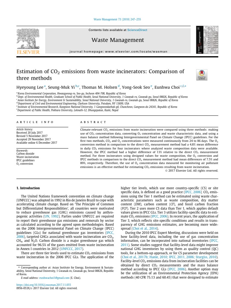 Estimation of CO2 Emissions From Incinerators | PDF | Greenhouse Gas ...