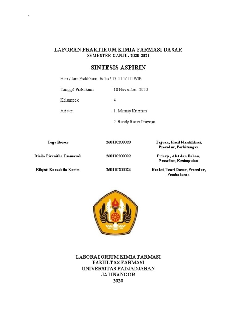 4 Shift C Sintesis Aspirin PDF