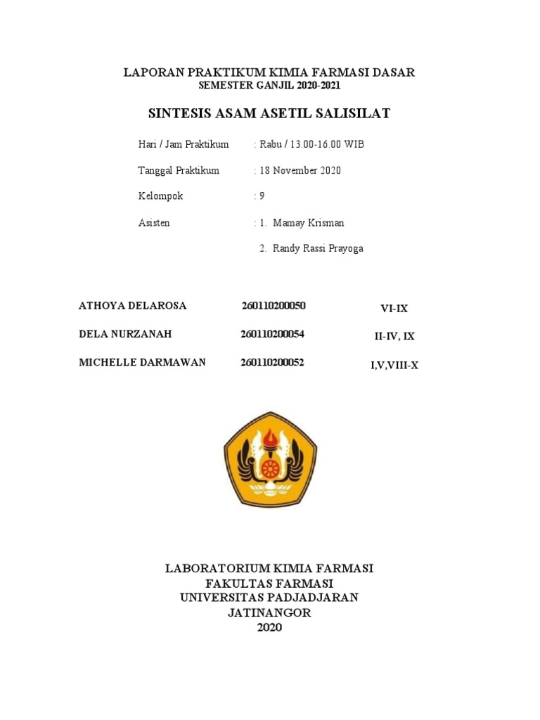 9 Shift C Sintesis Aspirin PDF