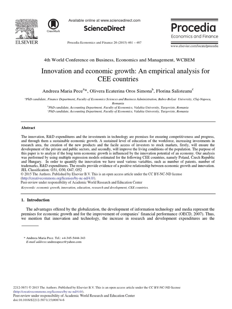innovation and economic growth s | PDF | Economic Growth | Innovation
