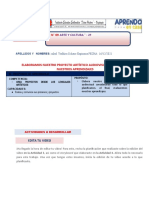 Exp - 9 - Tarea - Act.5 - Elaboramos Nuestro Proyecto Artístico Audiovisual y Evaluamos Nuestro Aprendizaje