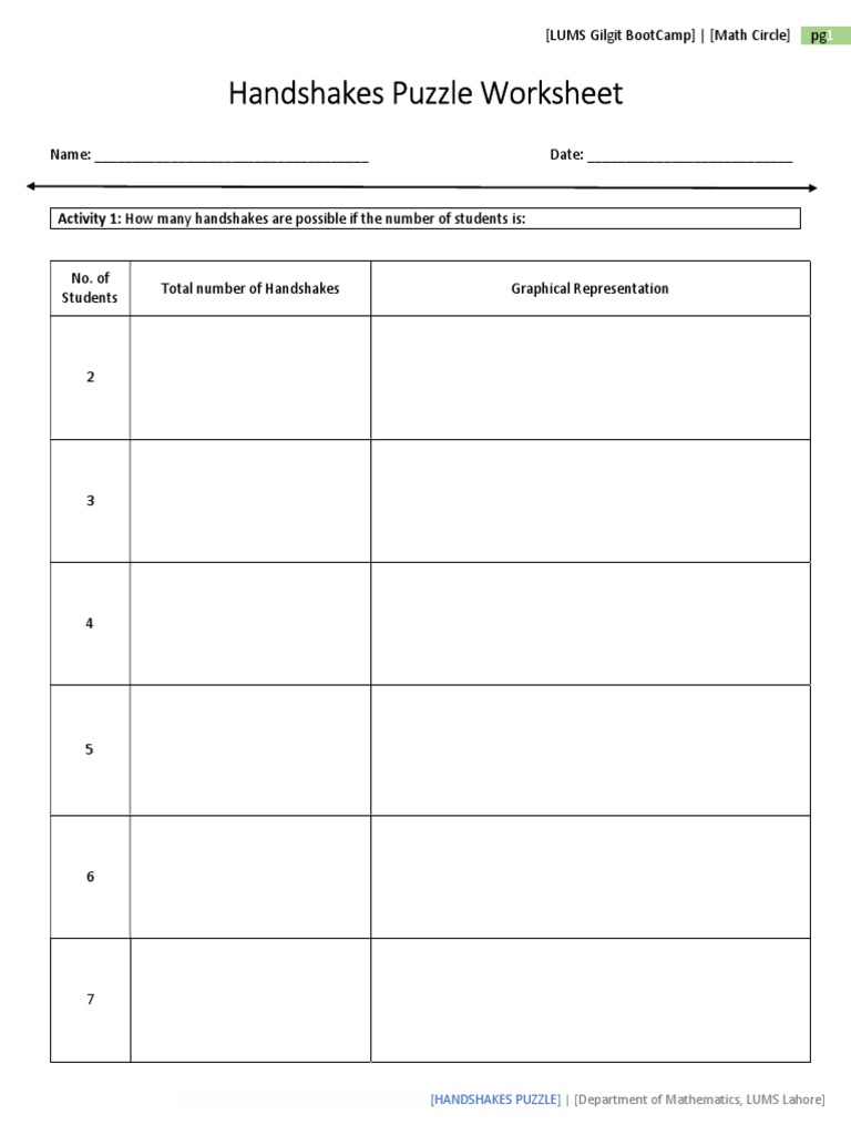 Handshakes Puzzle PDF