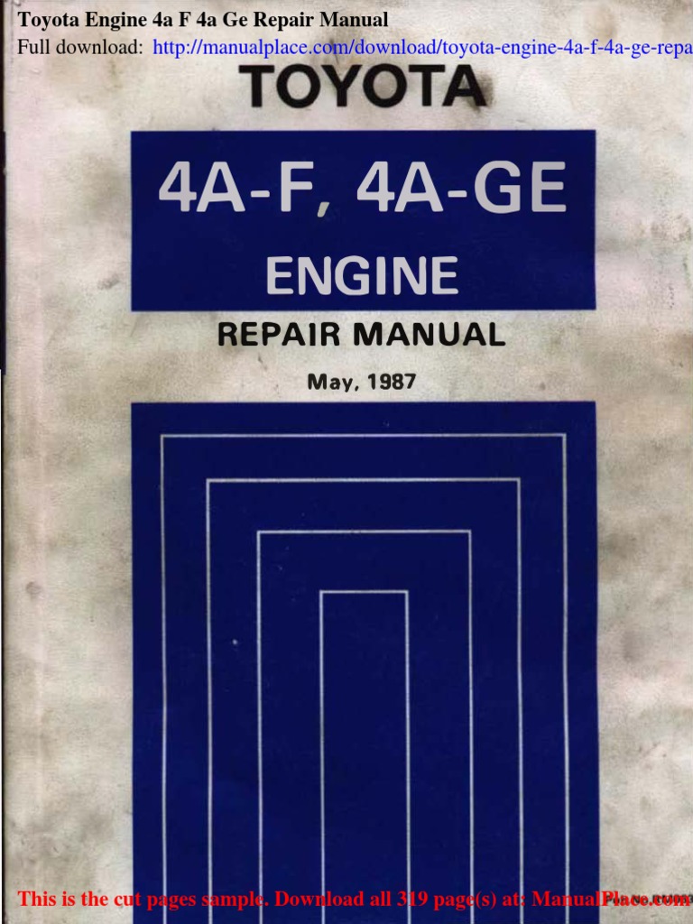 Toyota Engine 4a f 4a Ge Repair Manual | PDF | Piston | Voltage