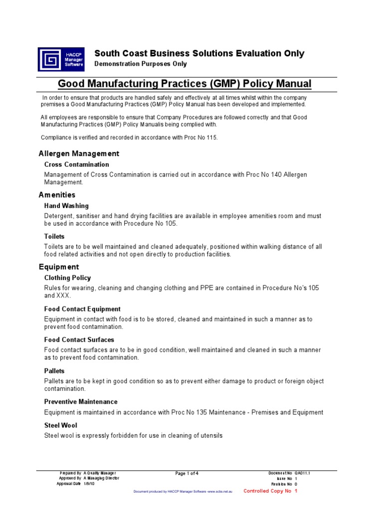 gmp-policy-manual-food-safety-hygiene