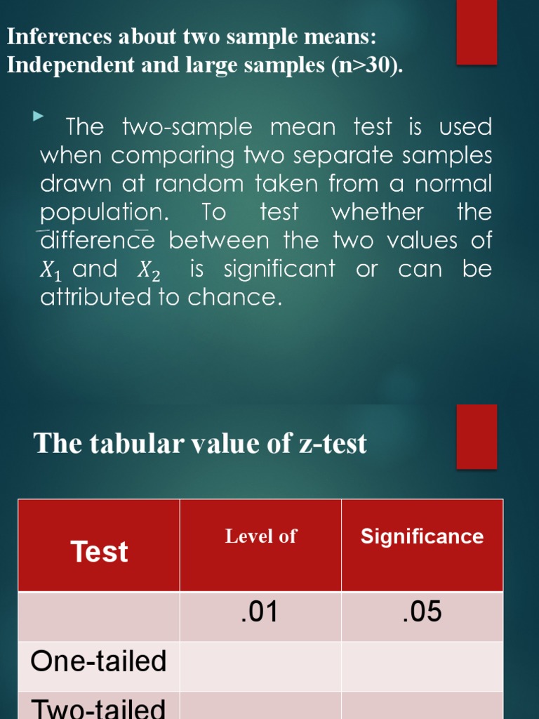 ZtestTwoSamplemeantest and Ttest PDF Student's T Test
