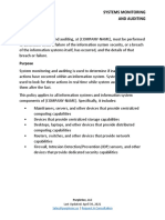 Security Policy 23 Systems Montioring and Auditing