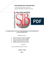 Diabetes/trabajo de Investigación