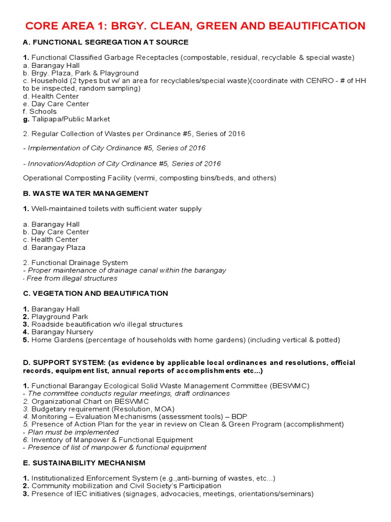 Barangay Clean and Green Program Guide | PDF | Compost | Waste