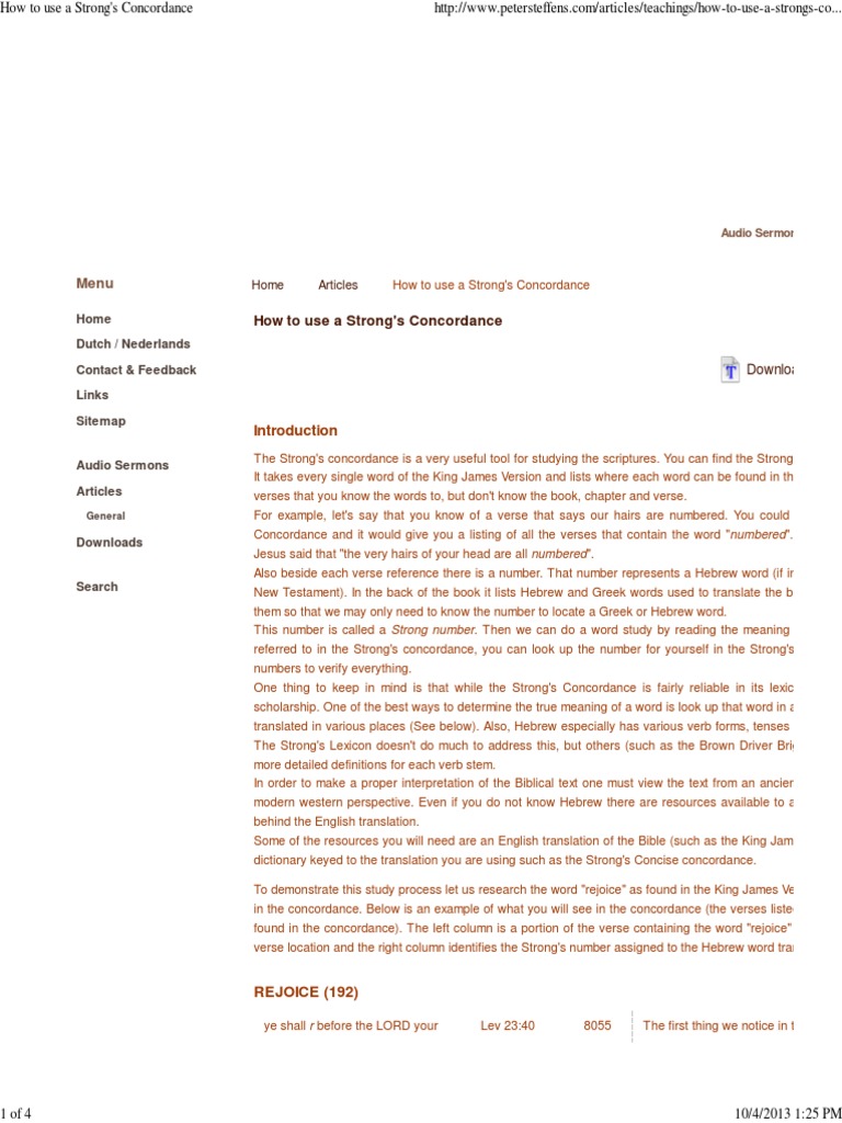 How To Use A Strong's Concordance PDF Chapters And Verses Of The