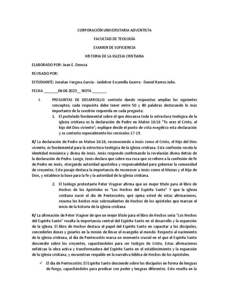 Final Historia de La Iglesia Cristiana | PDF | protestantismo | Iglesia ...