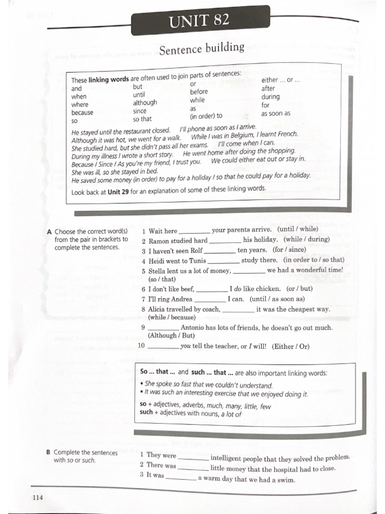 Sentence Building with Linking Words | PDF | Adjective