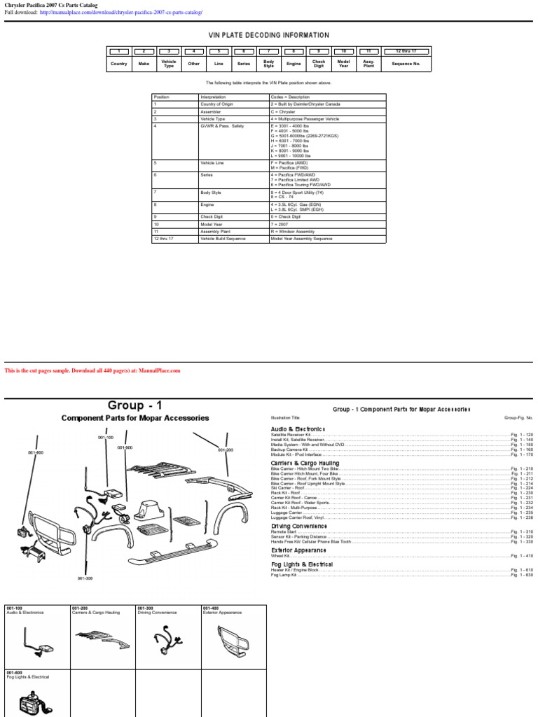 2007 CHRYSLER PACIFICA SERVICE MANUAL PDF visual data 2