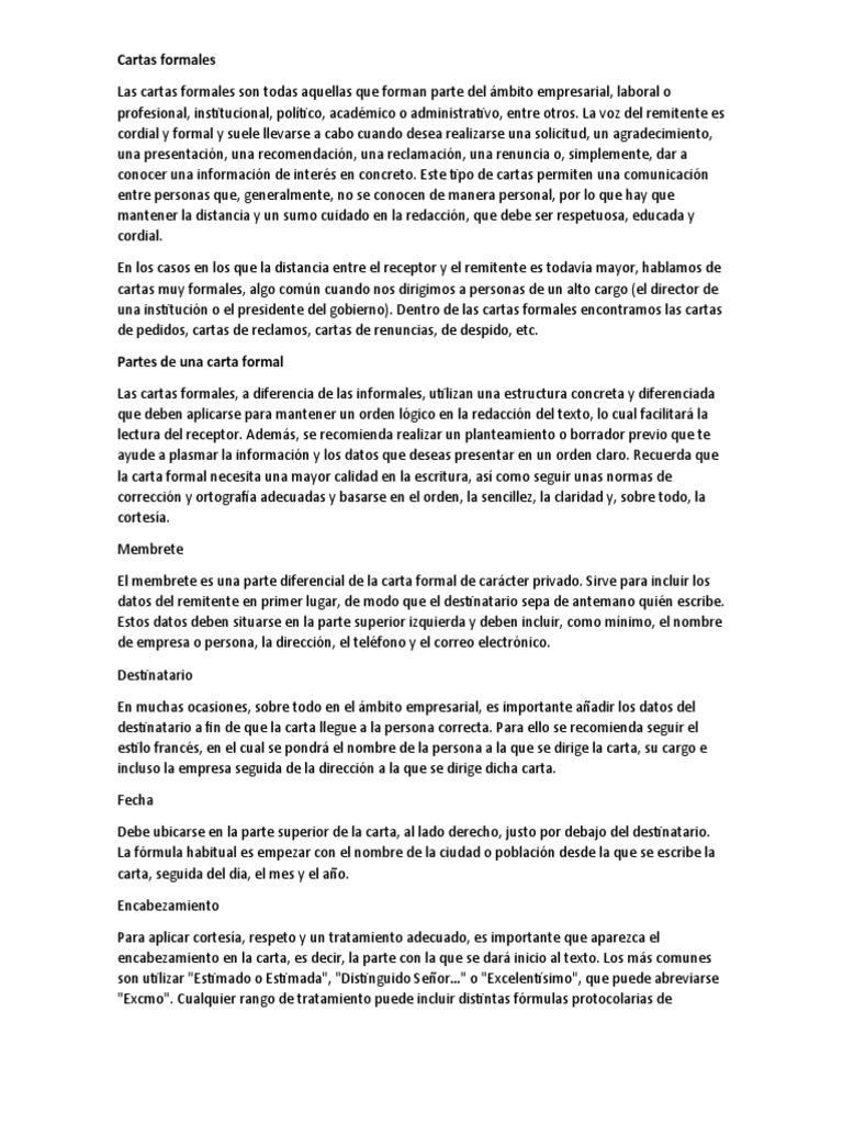 Cartas Formales Pdf