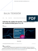 Caídas de Tensión. Valores Oficiales de Conductividad para Cu y Al