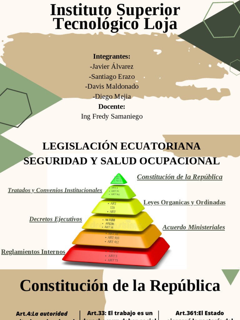 Legislación Ecuatoriana Seguridad y Salud Ocupacional | PDF | Ecuador ...
