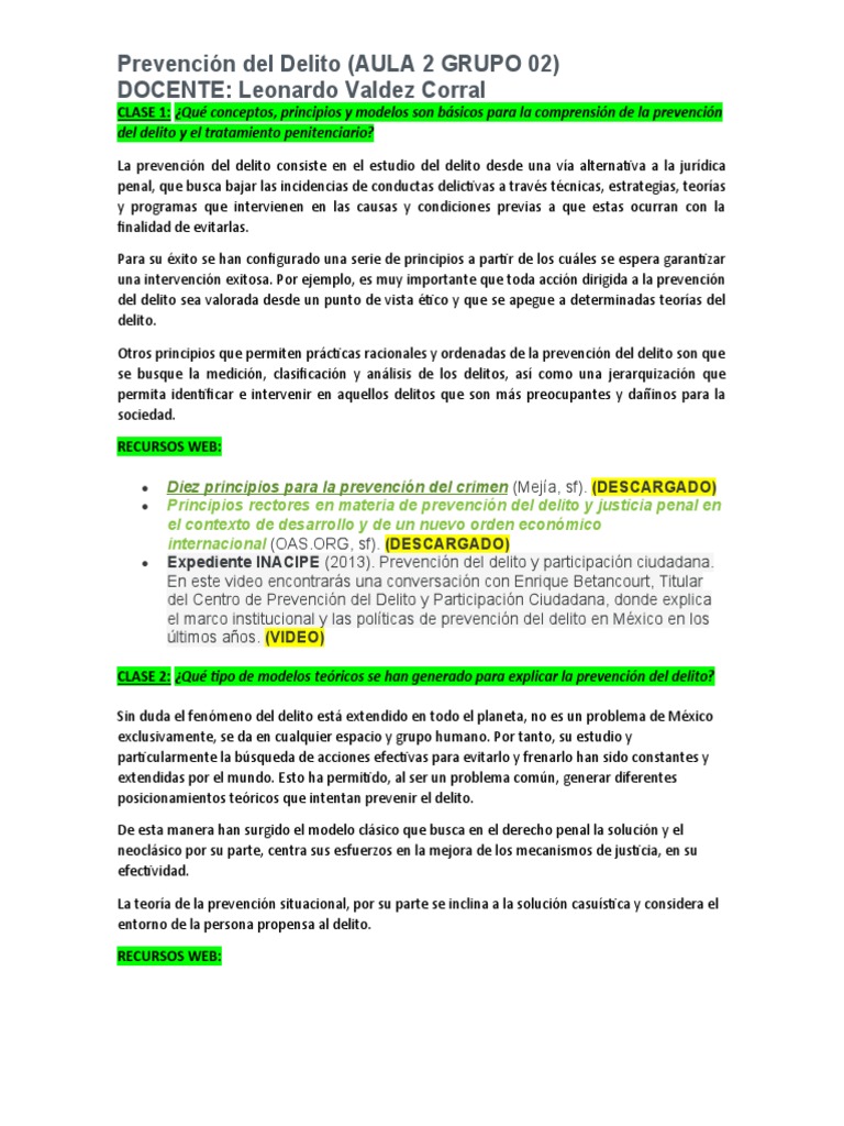 Teorías y Estrategias en Prevención del Delito | PDF | Prevención del ...