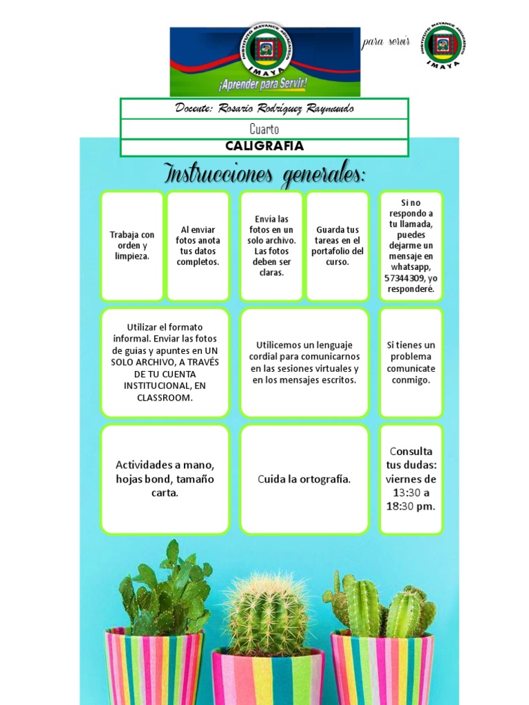 GUIA 3 - I UNIDAD CALIGRAFÍA CUARTO | PDF | Informática