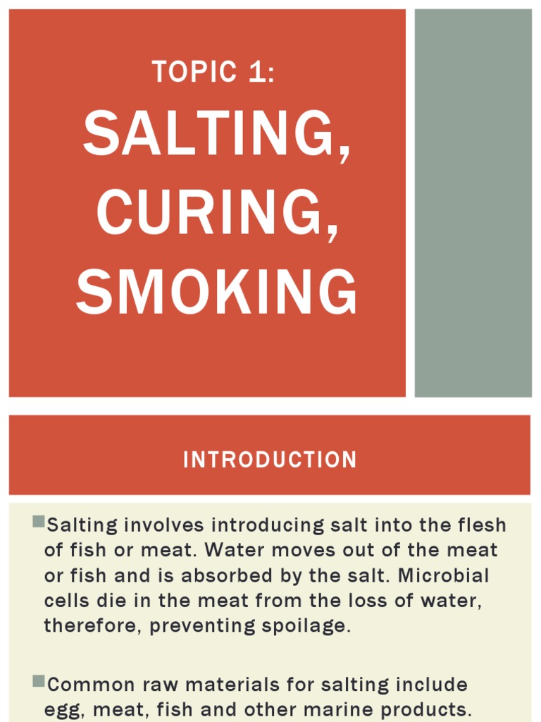 Topic 1 Salting, Curing and Smoking PDF