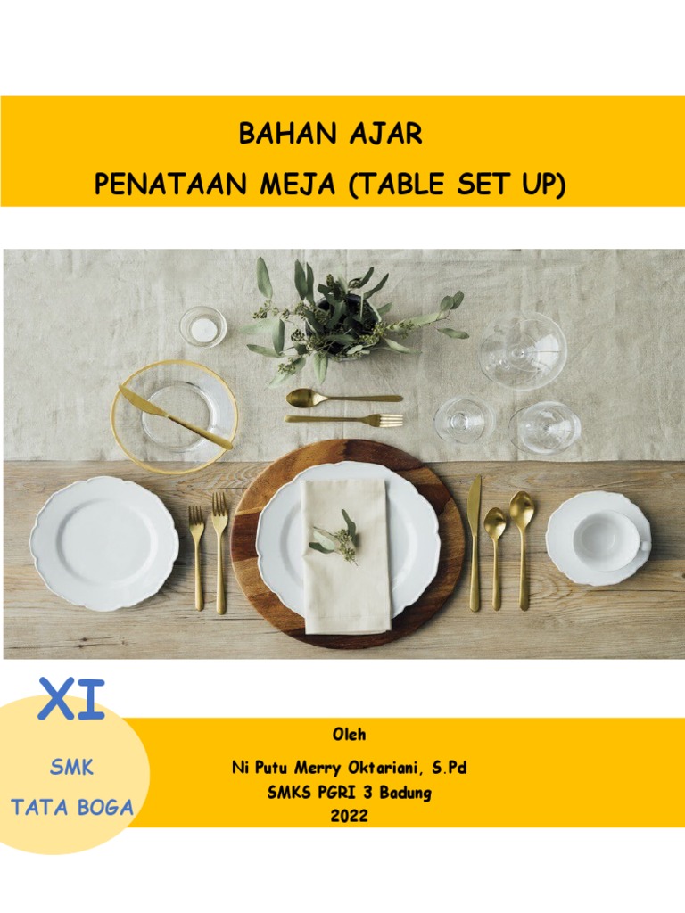 Panduan Penataan Meja untuk Tata Boga | PDF | Karier & Perkembangan