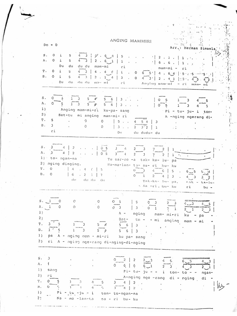 Anging Mamiri Satb | PDF