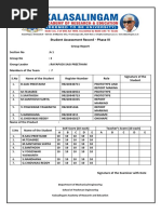 Student Assessment Record - Phase III