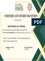 Certificate of Recognition SY 2022 2023